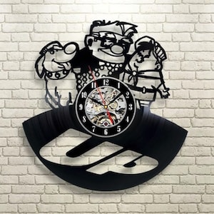 Up Cartoon Vinyl Record Laser Cut Wall Clock, Up Characters, Cute Decor For Home, Wall Decor For Kids Room, Winter Holidays Gift For Boy