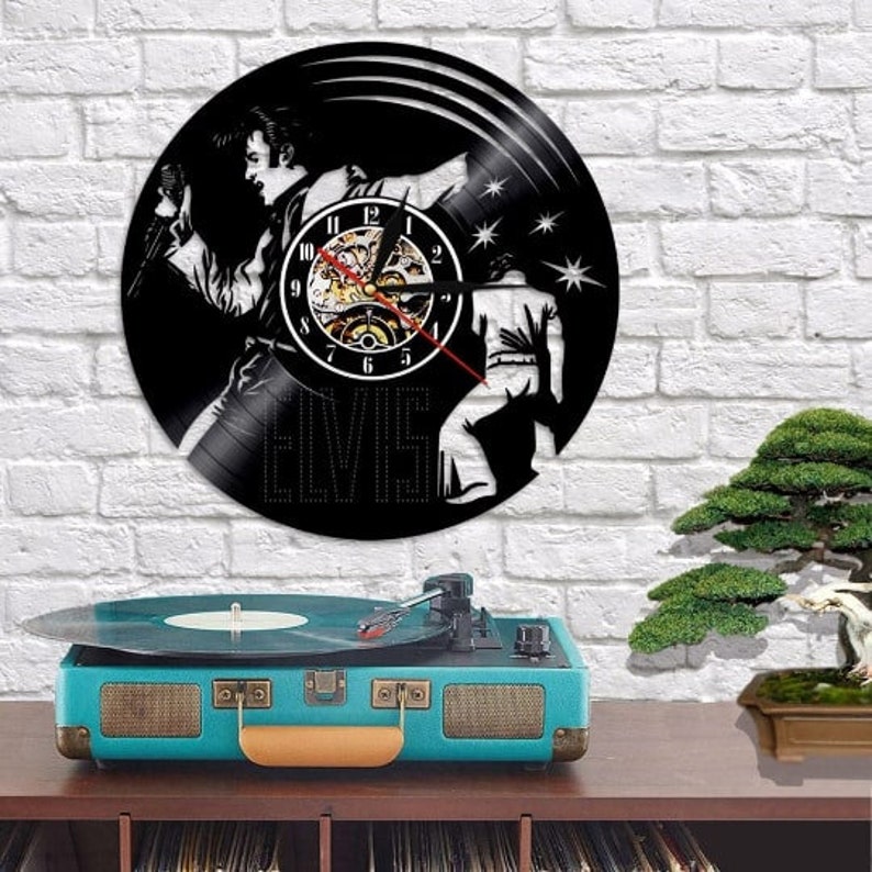 Elvis Presley Vinyl Record Wall Clock Elvis Presley Art Etsy