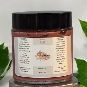 Rose Clay Face Mask: Pore Cleansing Exfoliator