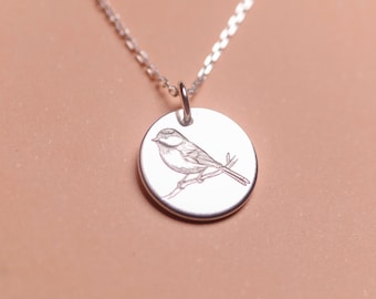 Black-capped Chickadee Necklace, Personalized Minimalist Jewelry, Meaningful Gift, Little Bird, Silver, 14k Gold Filled, Bird Jewelry