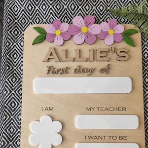 School Photo Prop Flowers, First Day Of School Board, First And Last Day School Sign, Dry Erase Back to school, SVG file, Laser Cut Files
