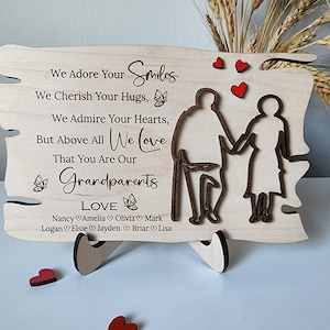 SVG Laser Cut File, Great/Grandparents Line Art Sign SVG, 3D Layered Shelf Sign FIle, Laser Valentines Day Cut File, Digital Files