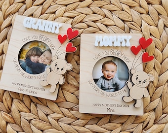 Photo Frame SVG, Mother's Day Digital File, Mother's Day Fridge Photo Magnet SVG, Gift For Mom, Laser Cut File, Mother's Day SVG Cut File