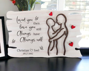 SVG Laser Cut File, Gay Couple Line Art Couple Sign SVG, 3D Layered Valentines Day Shelf Sign FIle, LGBT Valentines Day Laser Digital Files