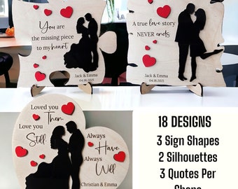 SVG Laser Cut File, Couple Sign SVG, SVG Bundle, Layered Anniversary Wedding Shelf Sign File, Laser Valentine Day Cut Files, Glowforge Files
