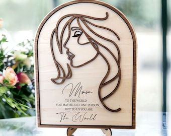 Line Art Mothers Day Sign SVG, Mothers Day Gift File, Glowforge Mothers Day Laser Cut File, Laser Cut Files Mom Gift, Happy Mother's Day SVG