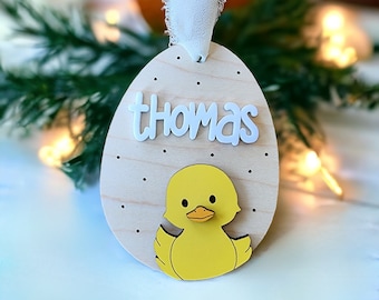 Easter Egg with Baby Duck Tag Svg, My First Easter Sign Svg, Easter SVG Laser Cut Files, Easter Basket Name Tag SVG File, Easter Laser File