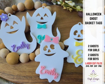 Halloween mand Tags Svg, Halloween Tags Svg, Halloween Laser-bestanden, Halloween Decor Svg, Halloween Svg-bestand, Boo Bag Tags Svg