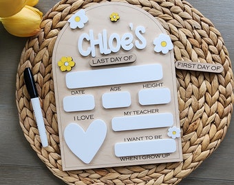 Laser SVG File Back to School Dry Erase Sign, Instant Download, Glowforge Files, First Day of School Sign SVG, Dry Erase Back to School File