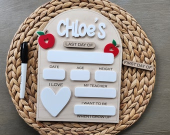 SVG File Apple Back to School Dry Erase Sign, Instant Download, Glowforge Files, First Day of School Sign SVG, Dry Erase Back to School File