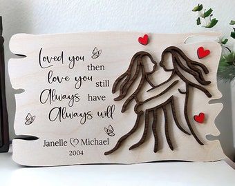 SVG Laser Cut File, Lesbian Couple Line Art Couple Sign SVG, 3D Layered Valentines Day Shelf Sign FIle, LGBT Valentines Day Cut Laser Files