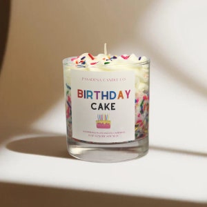 Birthday Cake Scented Soy Candle with Rainbow Sprinkles