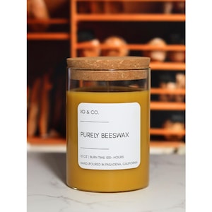15oz Beeswax Candle: Natural Honey Scent, Clean Burning