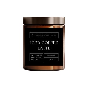 Iced Coffee Latte Scented Candle: Luxury Soy Blend