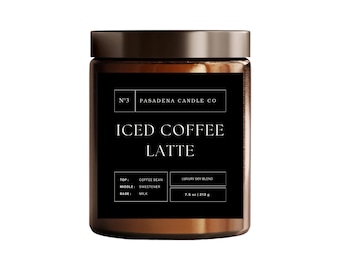 Iced Coffee Latte Scented Candle: Luxury Soy Blend