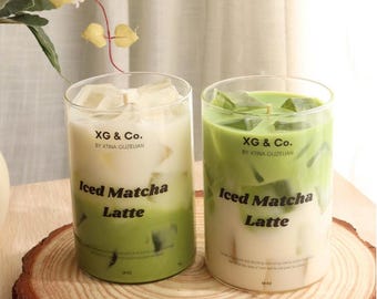 Iced Matcha Latte-ljus | 473 ml | Uppfriskande arom | 2 stycken