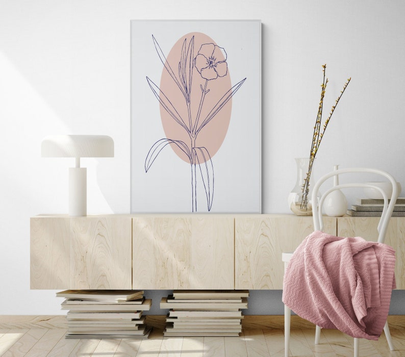 Flower Wall Art Print Printable Botanical Art Boho Botanical Etsy