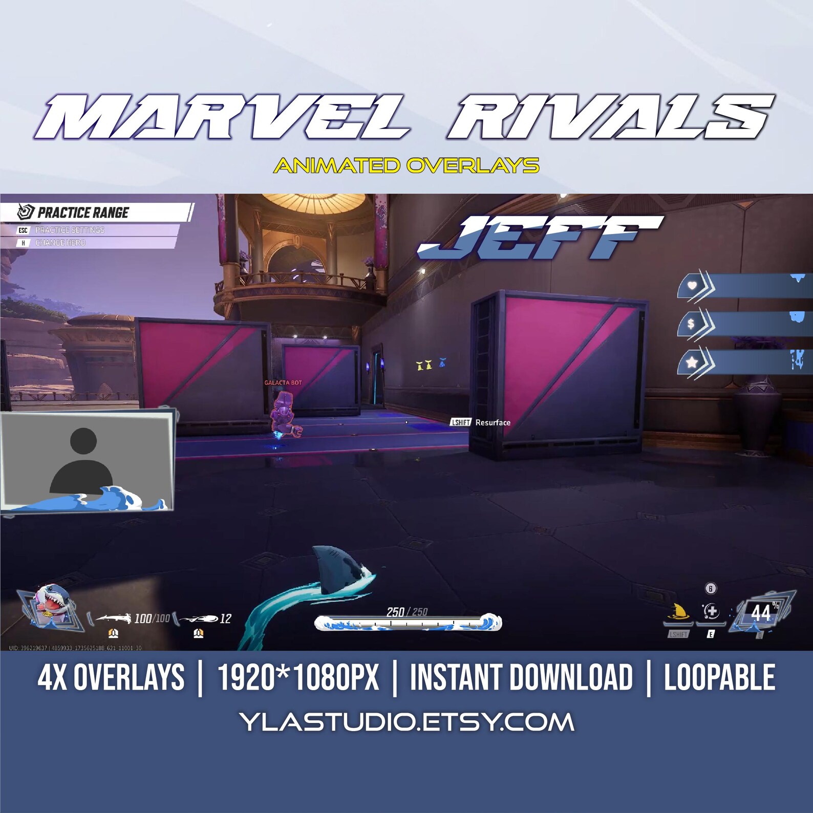 Matcha Overlay Rivals Marvel Rivals Stream Overlay | Jeff the Sharkland Twitch Overlay ...