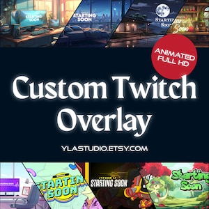 Pacote de sobreposição de Twitch personalizado l Pacote de transmissão personalizado l Plano de fundo animado personalizado