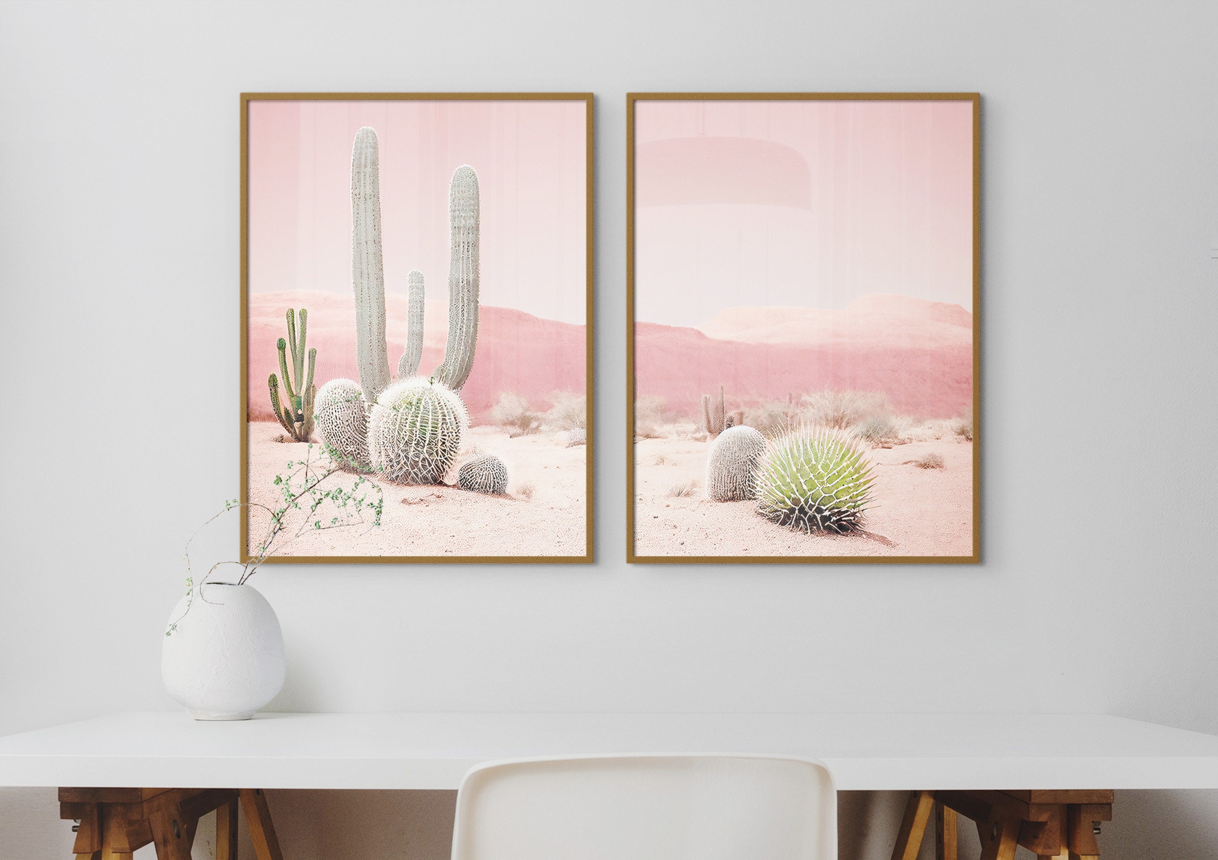 Southwest Wall Art Blush Pink Art Western Art Prints Cactus - Etsy