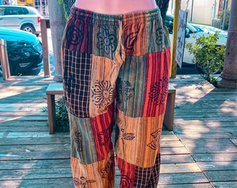 Boho hippie patchwork pants