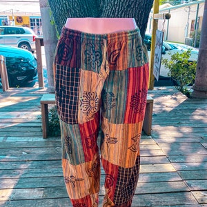 Mens hippie patchwork pants hot sale