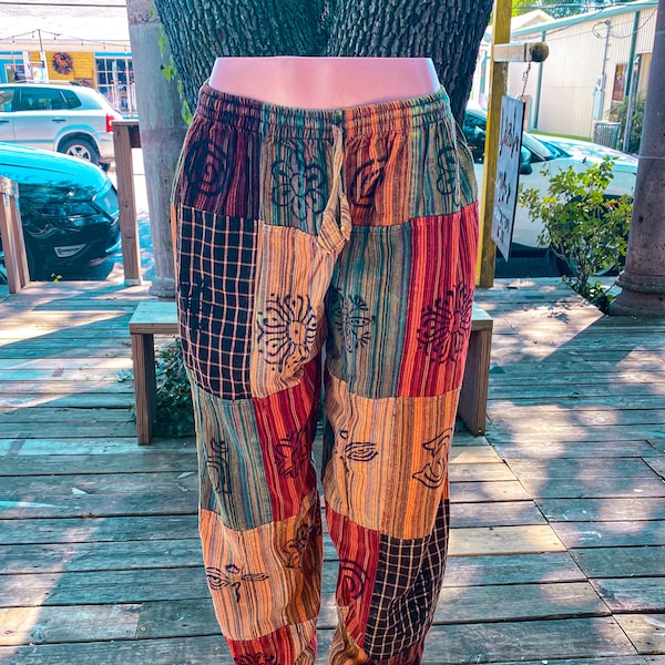 Boho hippie patchwork broek