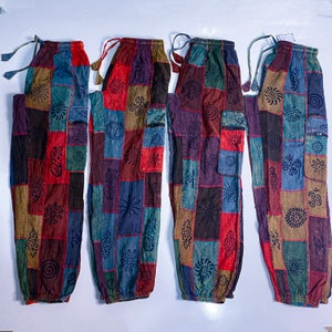 Mutipatched boho hippie patchwork pants