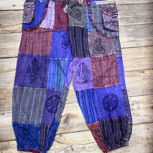 Boho Hippie Patchwork Pants With Big Box Pockets - Etsy