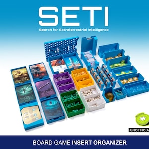 SETI Organizer | SETI Insert | Board Game Storage | 3D Printed | Search For Extraterrestrial Intelligence