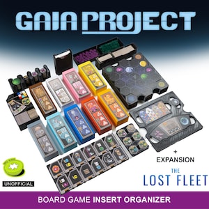 Gaia Project Organizer Insert for Game with Expansion | Lost Fleet | 3D Printed Storage Solution