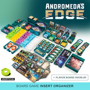 Andromeda&#39;s Edge Organizer | Player Dashboard | 3D Printed Insert | For retail game with expansions | Board Game Storage