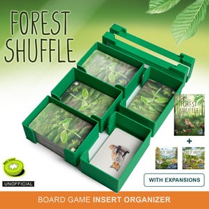 Forest Shuffle Organizer Insert | for Board Game with Expansions | Sleeved Cards Compatible