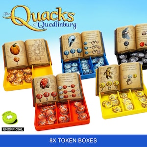 Quacks of Quedlinburg Token Trays | Organizer Insert Storage Boxes Containers | for Board Game with Expansions