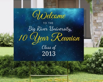 EDITABLE and Printable College or High School Reunion Party Sign Template, Instant Download College Reunion Canva Yard Sign Template