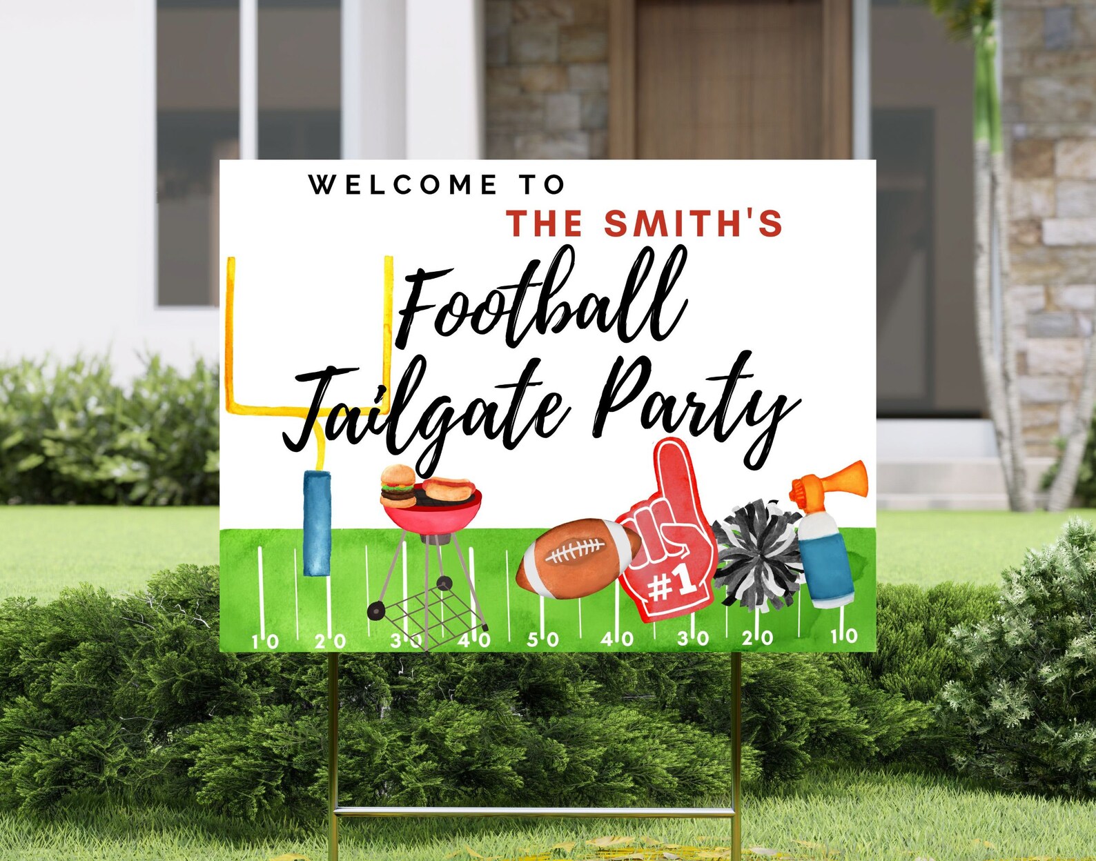 Editable and Printable Football Tailgate Party Flyer and Yard Etsy