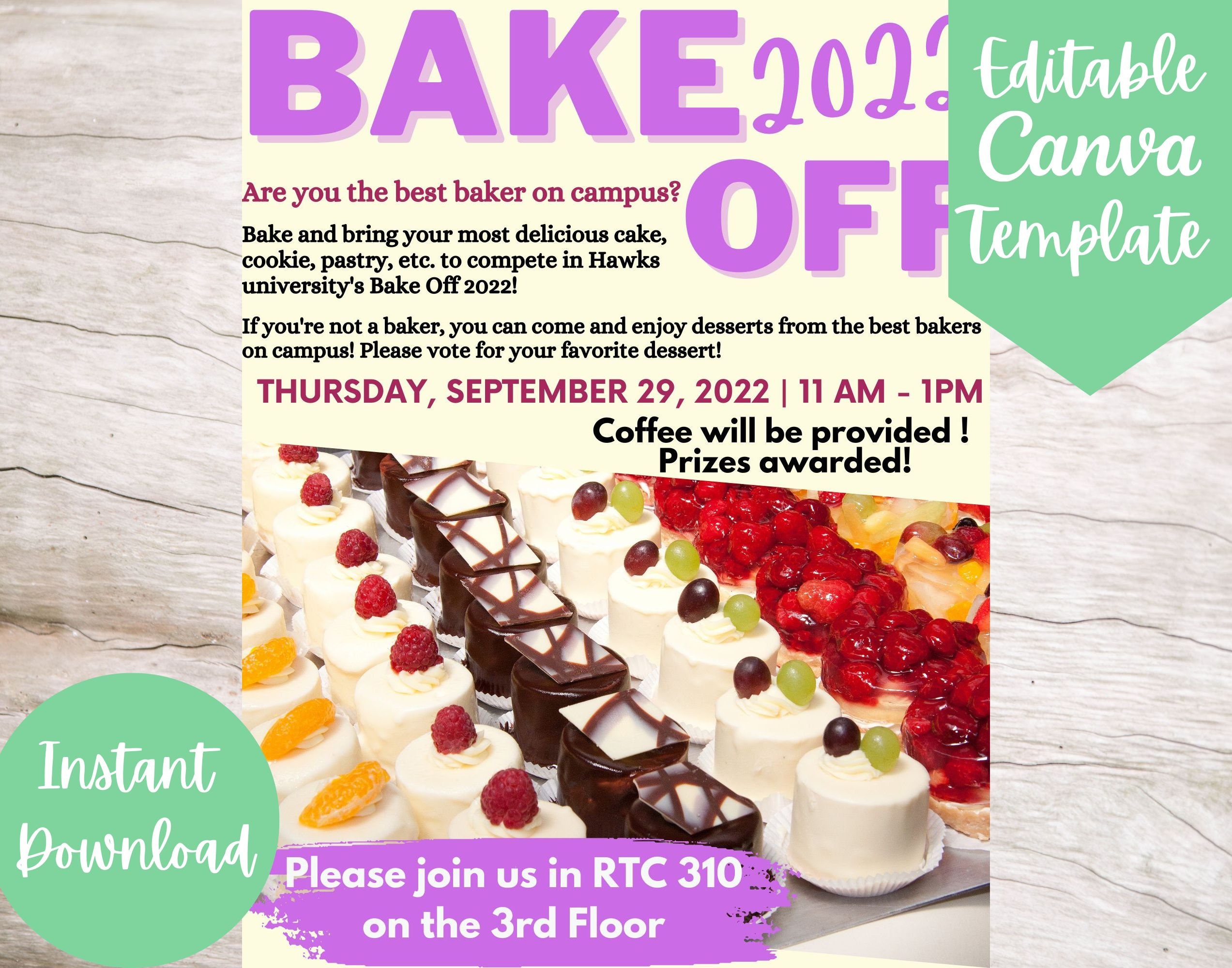 Editable and Printable Bake off Invitation Flyer Template for School