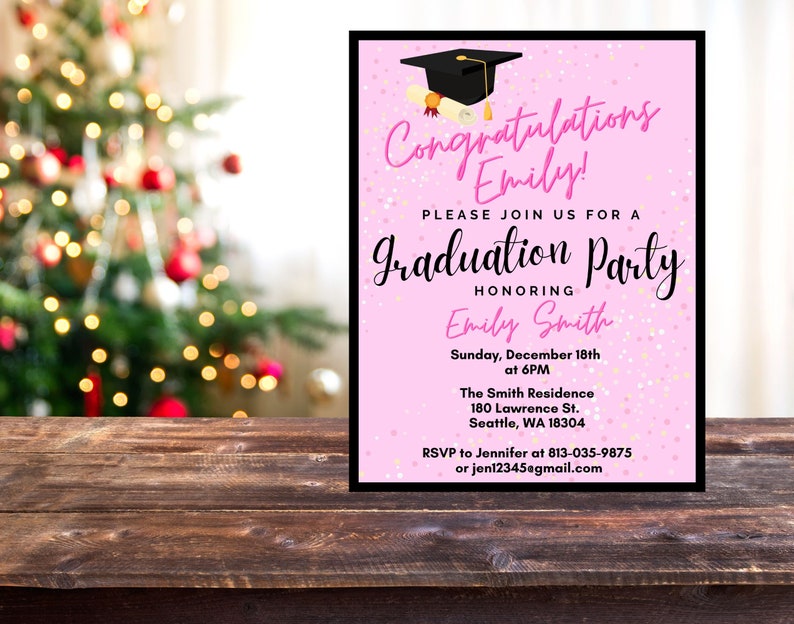 Editable and Printable Graduation Party Invitation Flyer Etsy