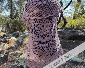 Vintage Petal Lace Vest Crochet Pattern | Women’s Lace Vest PDF | Boho Crochet Vest Pattern | Crochet Garment Pattern