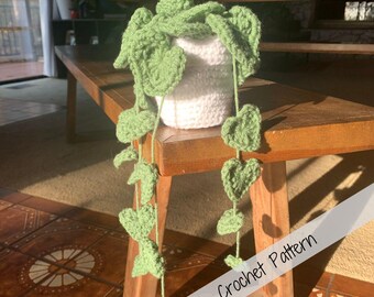 かぎ針編みのポトスの植物パターン：リアルな観葉植物の編みぐるみ
