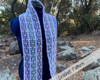 Easy Scrap-Yarn Scarf Crochet Pattern (PDF) – Instant Download