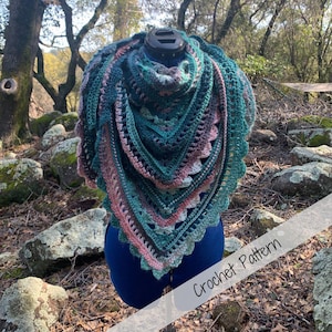 Timeless Lace Triangle Shawl Crochet Pattern | Elegant Lightweight Wrap | PDF Instant Download