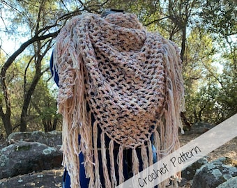 Light Airy Fringe Wrap Crochet Pattern for Beginners (PDF Pattern)