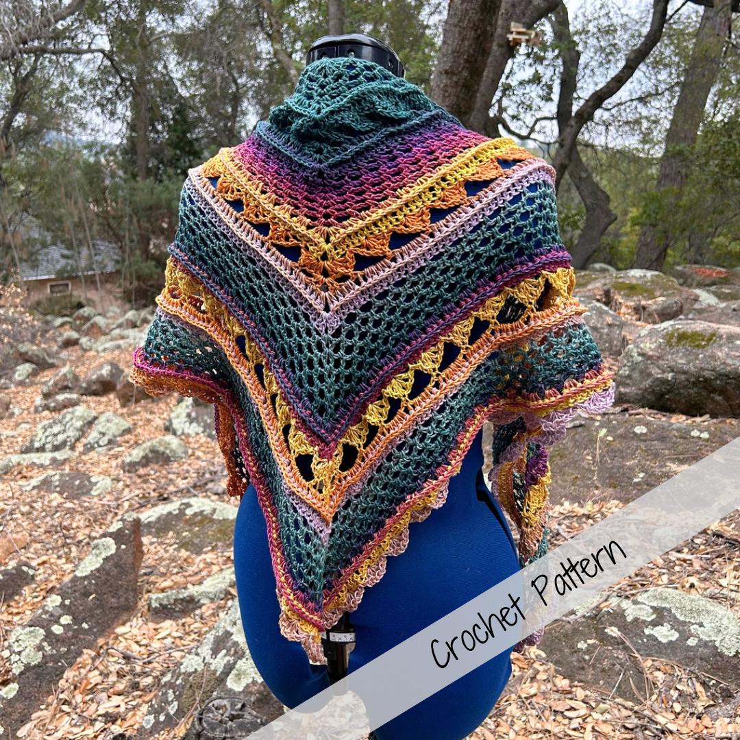 Modern Mesh Lace Crochet Shawl Pattern | Lightweight Triangle Shawl ...