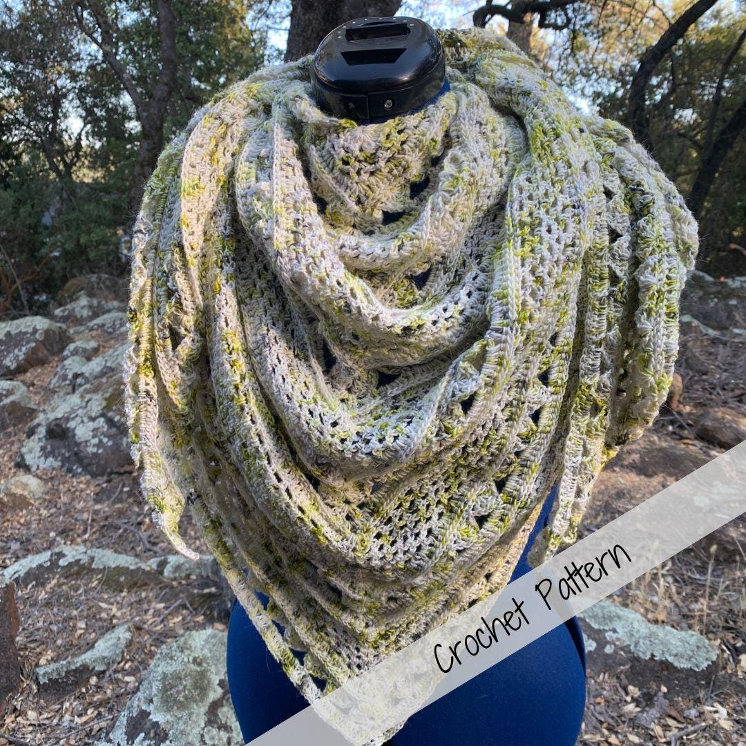 Modern Mesh Lace Crochet Shawl Pattern | Lightweight Triangle Shawl ...