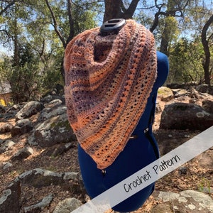 Textured Asymmetric Crochet Shawl Pattern: Easy Triangle Wrap (PDF Download)