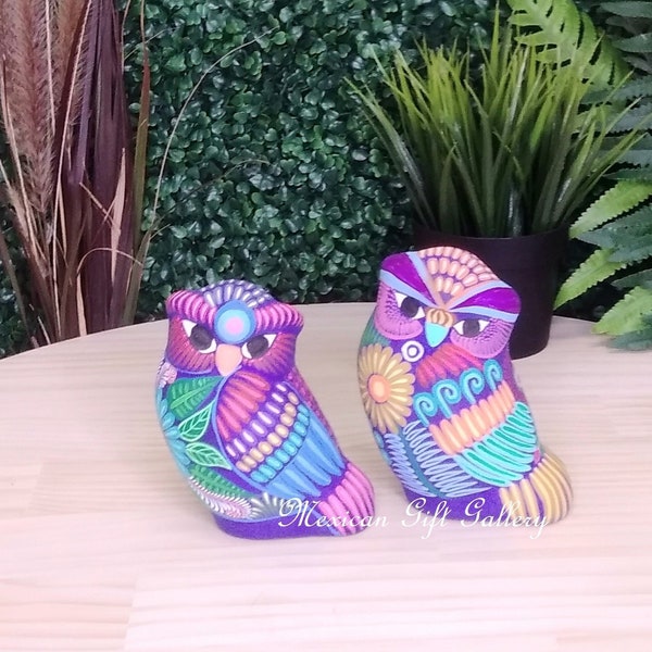 Hand Painted Owl Mexican Talavera Handmade Owl Pottery | Owl Decor | Hand Painted Owl | Owl Gift | Mexican Owl Figurine