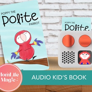 Poppy il pappagallo educato / Audio per bambini / Scheda digitale compatibile con Yoto