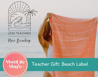 Teacher Gift Label | Beach Theme Tag (PDF)