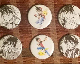 Red buttons | pokemon Red, Green & Blue pins | pokemon FireRed and LeafGreen | Pokemon Pins